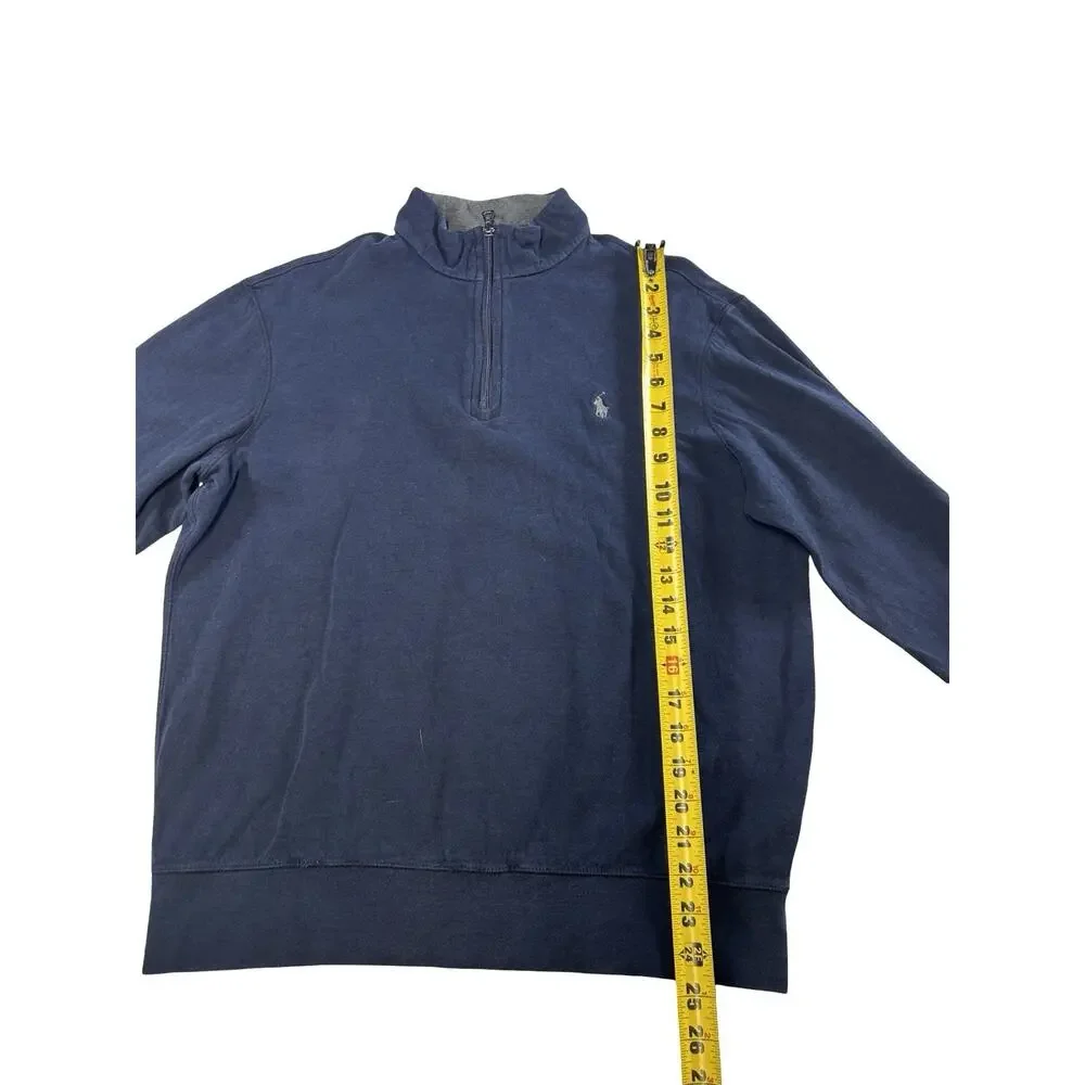 Polo Ralph Lauren Men’s Large Navy 1/4 Zip Pullover Sweatshirt Pony Logo